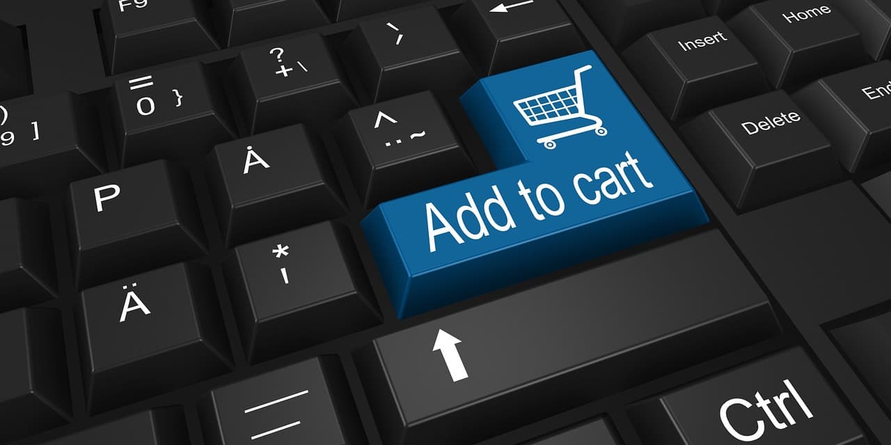 Modern ecommerce online shopping with product displays